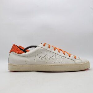 P448 John Recycled White/Orange Walking Sneakers Men's EU Size 48 Athletic